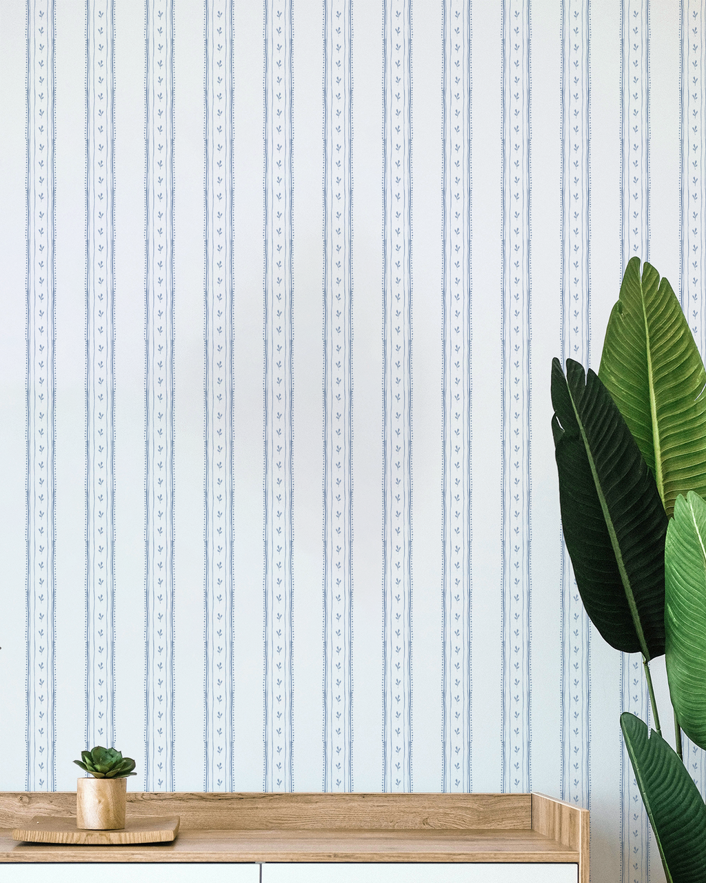 Vera Stripe Wallpaper, Blue