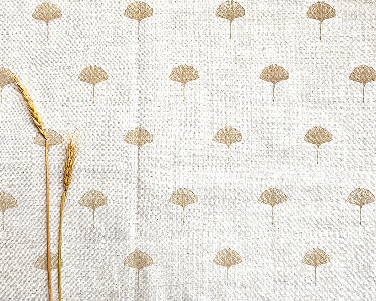 Gingko Fabric, white