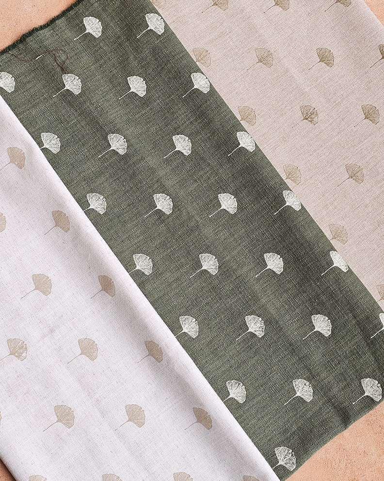 Gingko Fabric, Sage Green