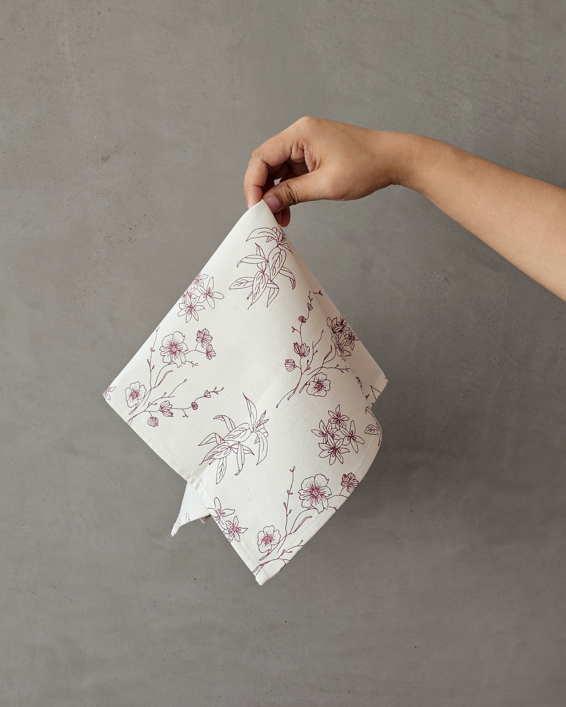 Wildflower Napkins, Maroon( Set of 2)