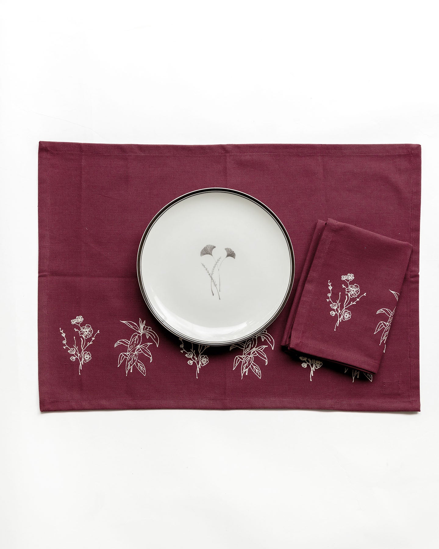 Wildflower Tablemats, Wine ( Set of 2 )