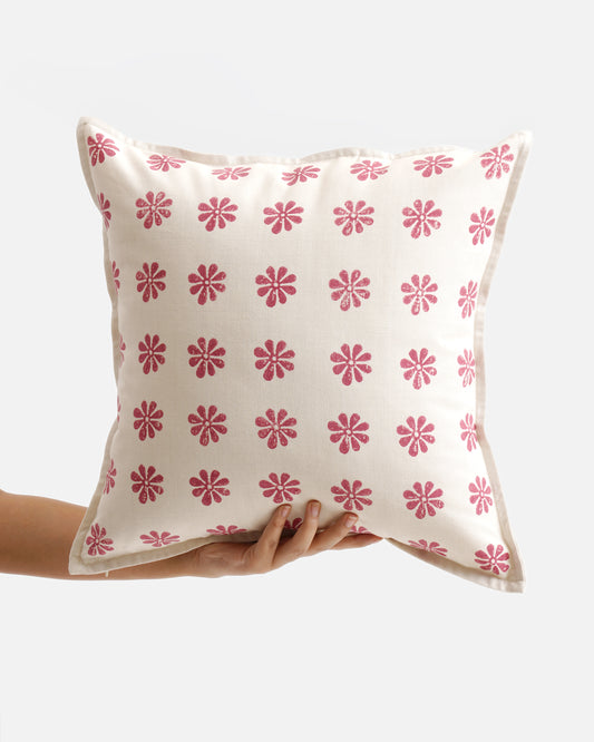 Tara Cushion Cover ,Fuschia (16” X 16”)