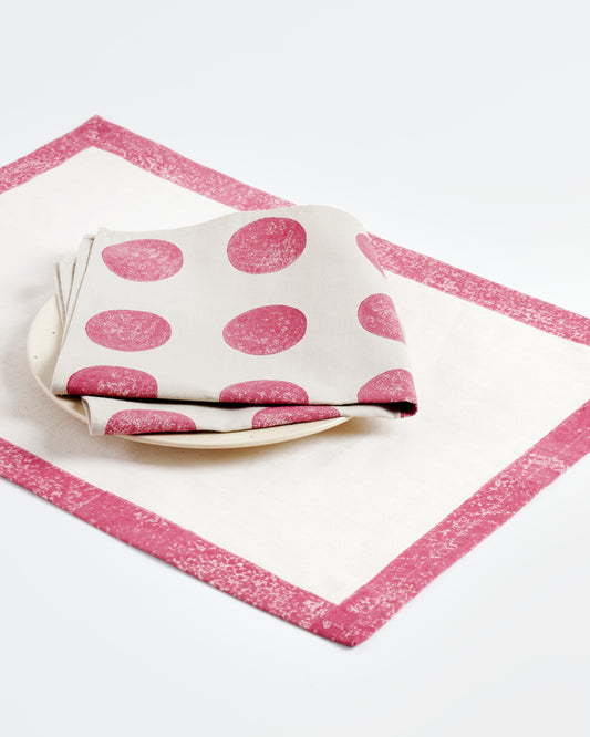 Border Tablemats ,Fuschia ( Set of 4)