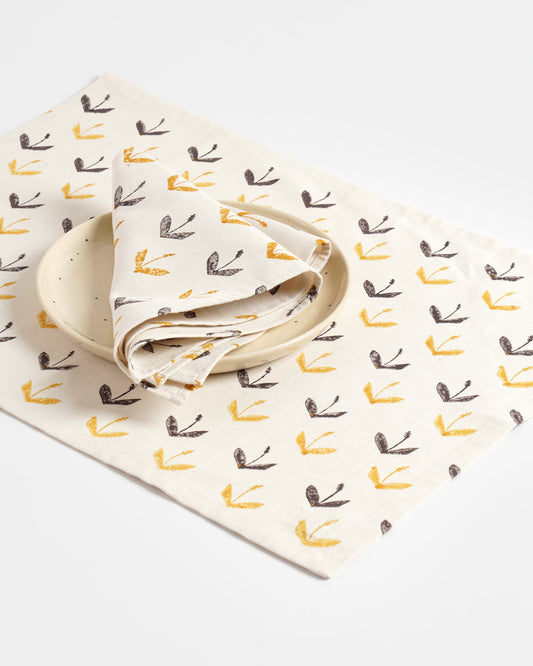 Primrose Tablemats ,Mustard ( Set of 2 )