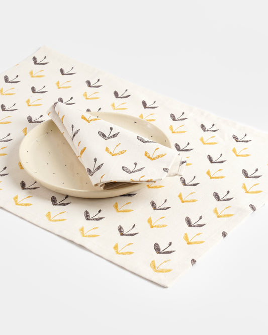 Primrose Tablemats ,Mustard ( Set of 2 )