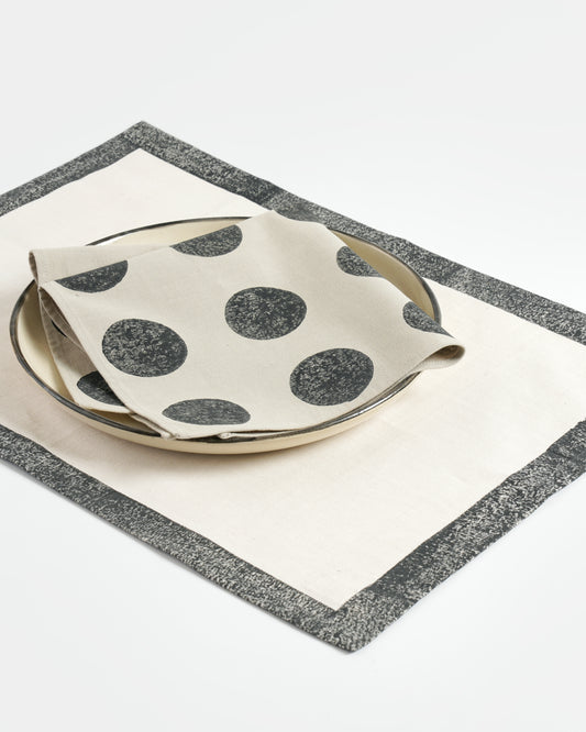Border Tablemats ,Dark Grey ( Set of 2 )