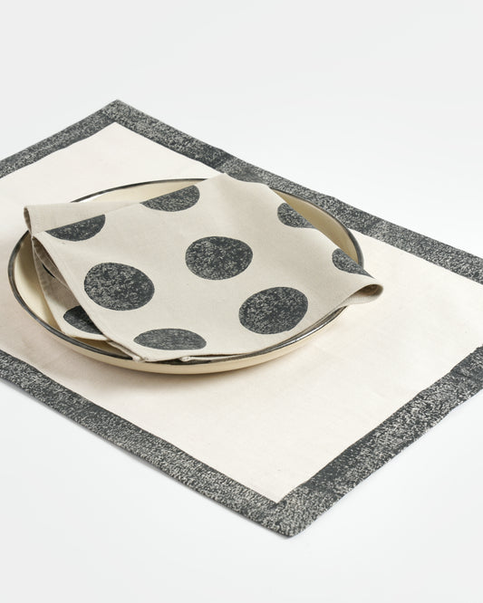 Border Tablemats ,Dark Grey ( Set of 4 )