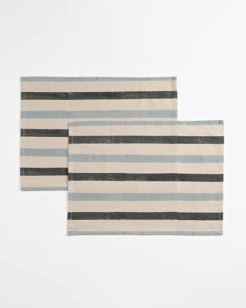 Stripe Tablemats, Blue And Grey ( Set of 2 )