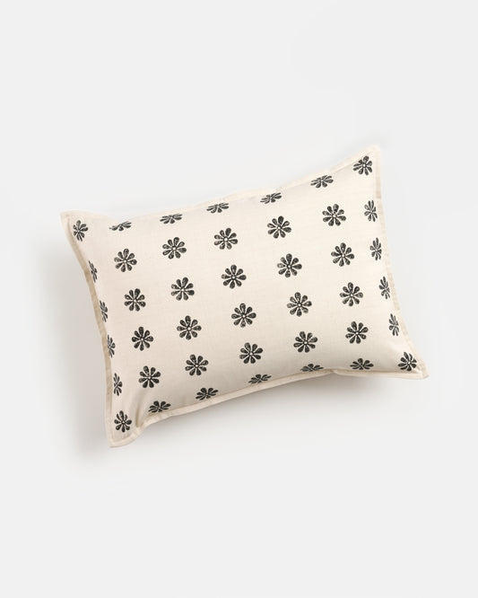 Tara Lumbar Cushion Cover, Black (14” X 20”)