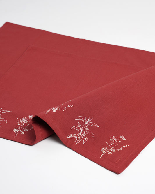 Wildflower Tablemats, Crimson Red ( Set of 2 )