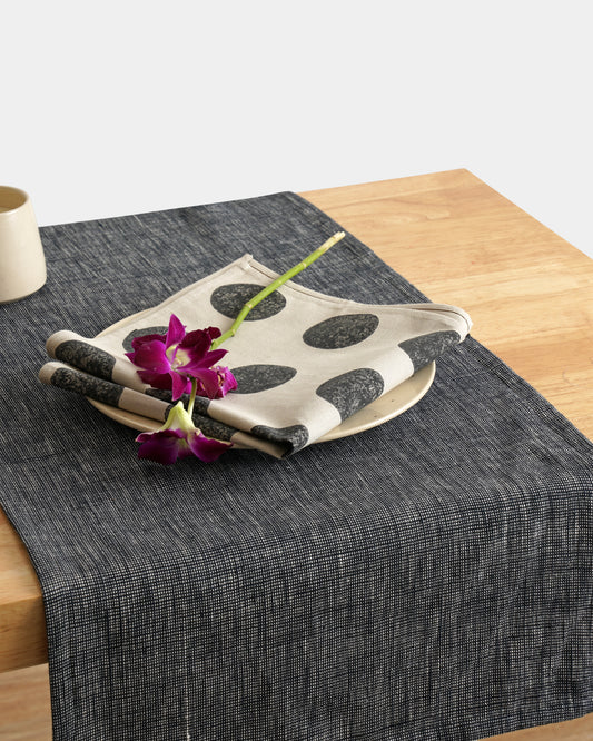 Speckle Table Runner, Black