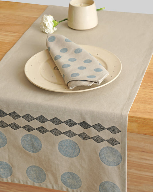 Polka Diamond Table Runner, Blue