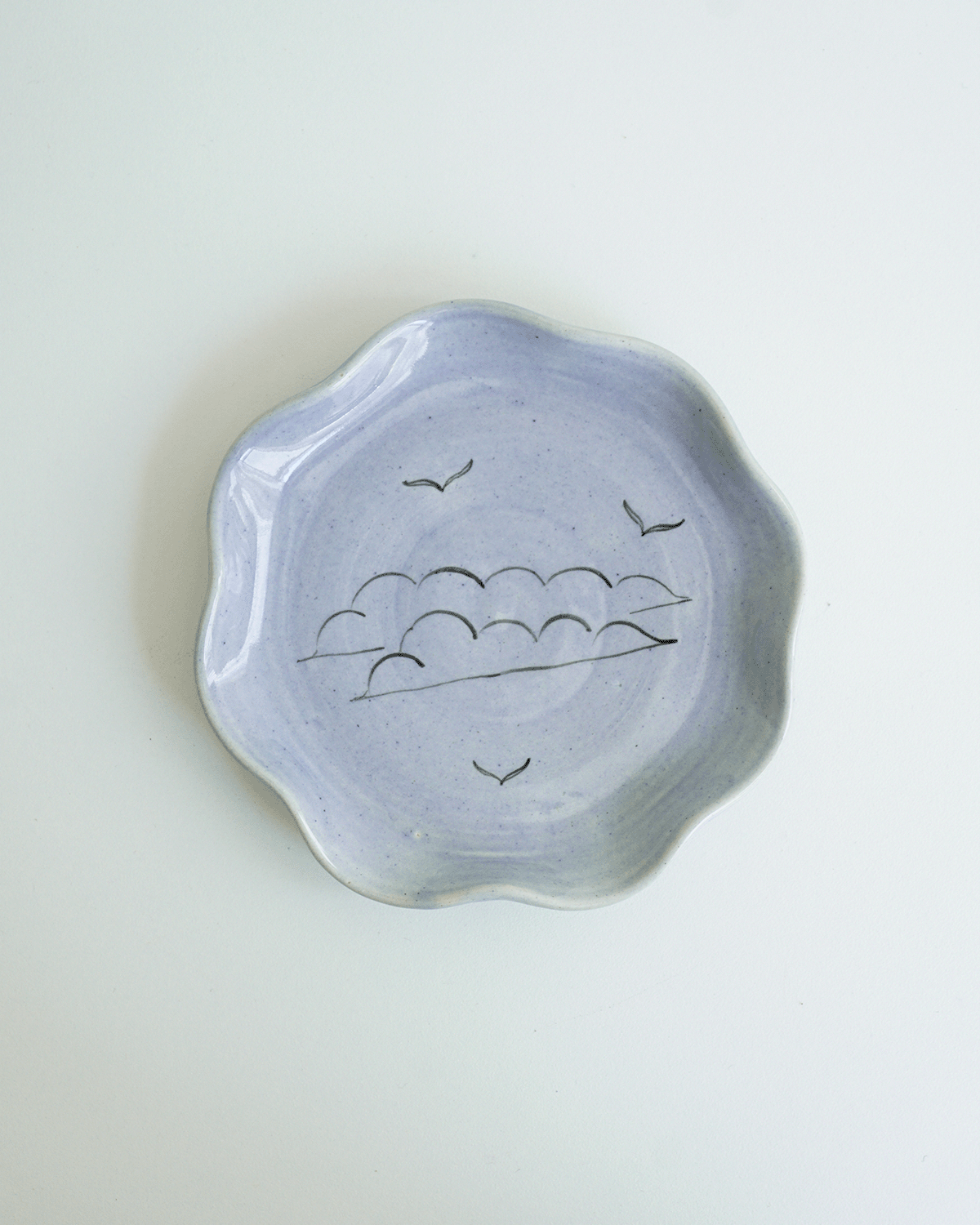 Megh Ruffle Plates, Sky Blue (Set of 2)