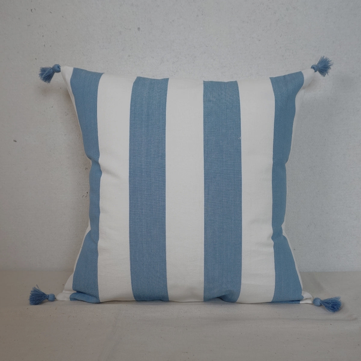 Blue Candy Stripe Cushion Cover (16” X 16”)