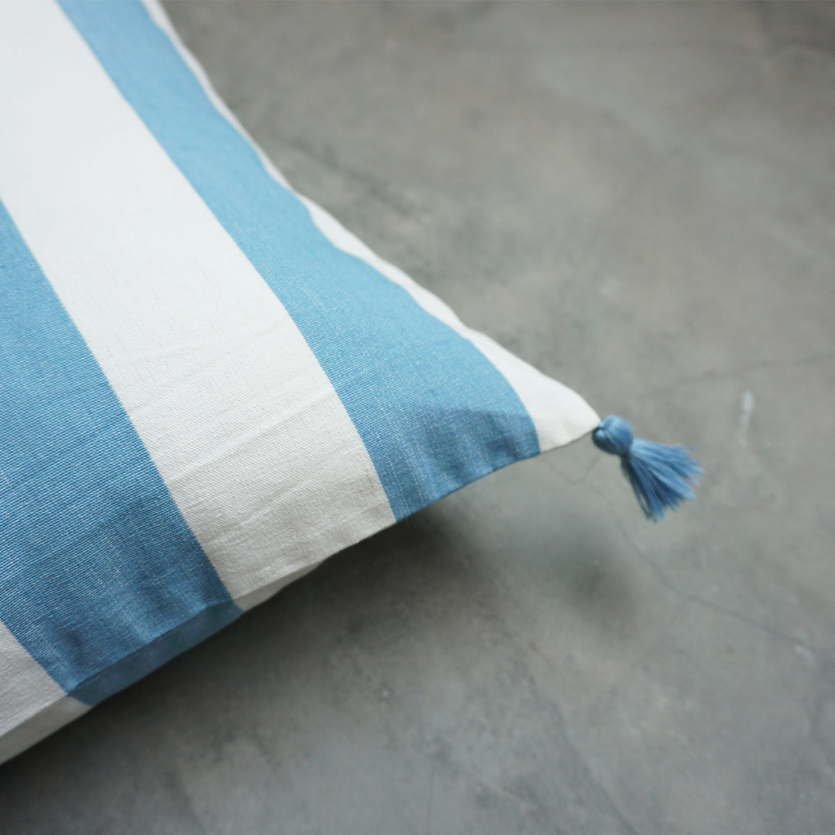 Blue Candy Stripe Cushion Cover (16” X 16”)