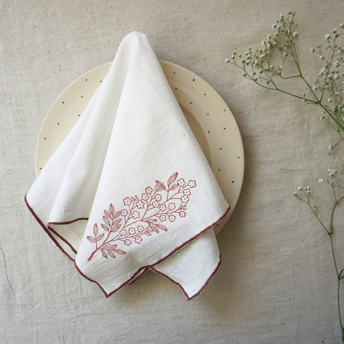 Maroon Chameli Napkins (Set of 2)
