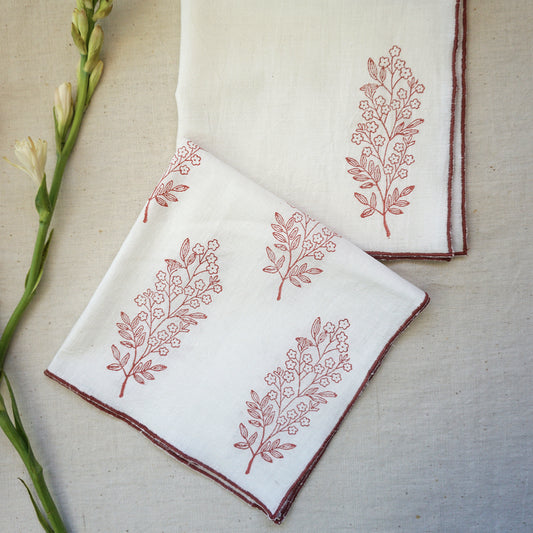 Maroon Chameli Napkins (Set of 4)