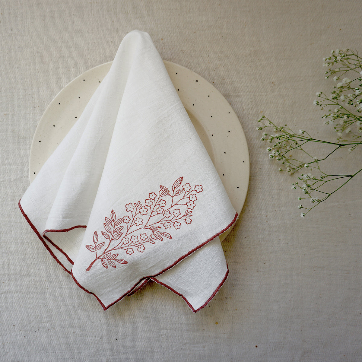 Maroon Chameli Napkins (Set of 2)