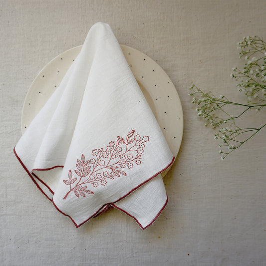 Maroon Chameli Napkins (Set of 4)
