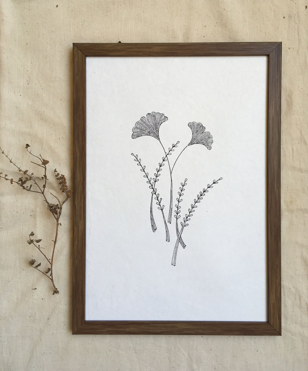Gingko Art Frame (Width: 12" Height : 17" )