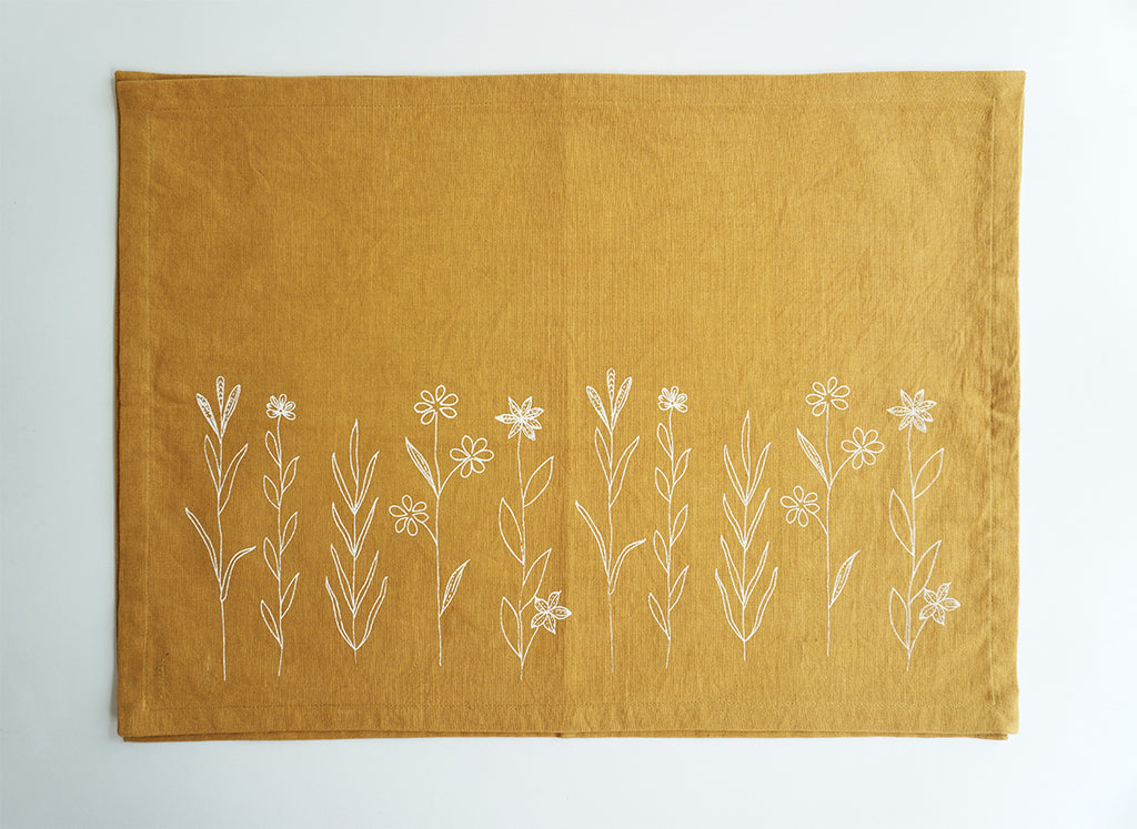 Wildflower Tablemats, Mustard ( Set of 2 )