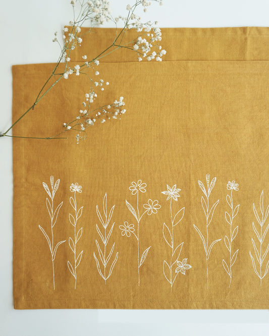 Wildflower Tablemats, Mustard ( Set of 2 )