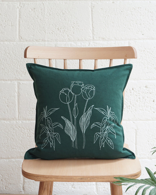 Tulip Garden Cushion Cover (16” X 16”)