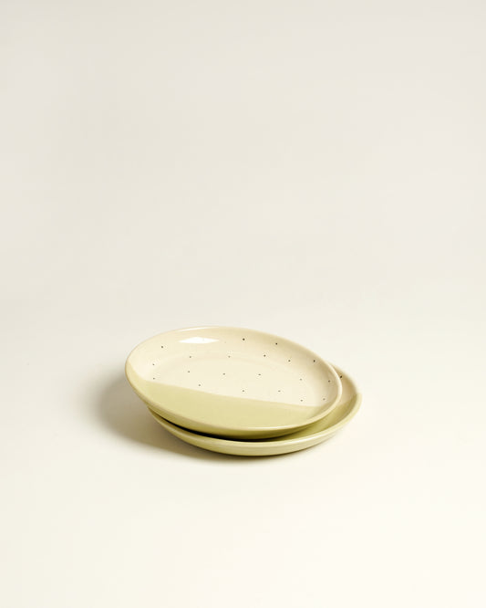 Polka Tapas Plates, Olive (Set of 2 )