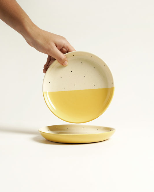 Polka Tapas Plates, Mustard (Set of 2 )