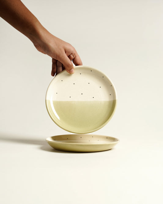 Polka Tapas Plates, Olive (Set of 2 )