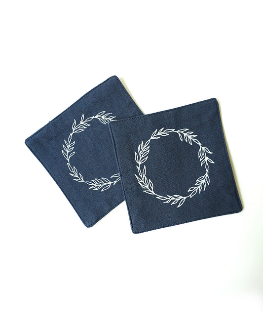 Wreath Cocktail Napkins, Blue ( Set of 2 )