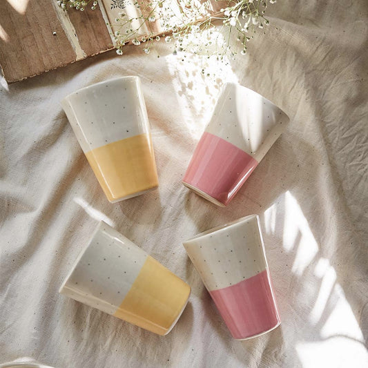 Shorshe Tumblers Mustard and Pink (Set of 4)