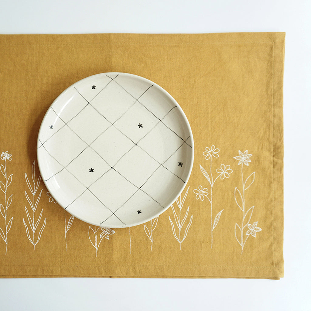 Wildflower Tablemats, Mustard ( Set of 2 )