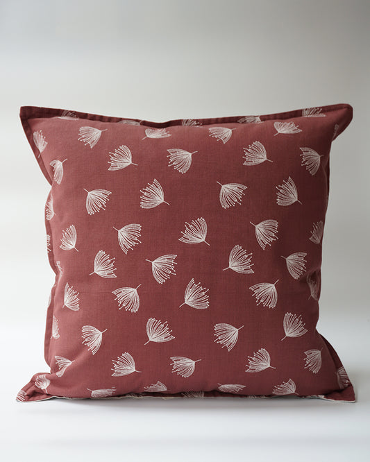 Powder Puff Cushion Cover, Dry Rose (16” X 16”)