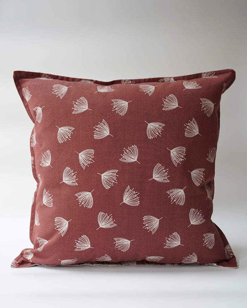 Powder Puff Cushion Cover, Dry Rose (16” X 16”)