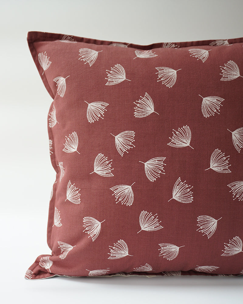 Powder Puff Cushion Cover, Dry Rose (16” X 16”)