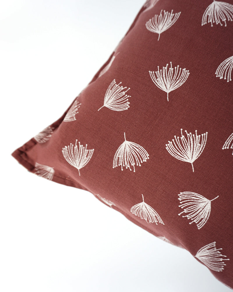 Powder Puff Cushion Cover, Dry Rose (16” X 16”)