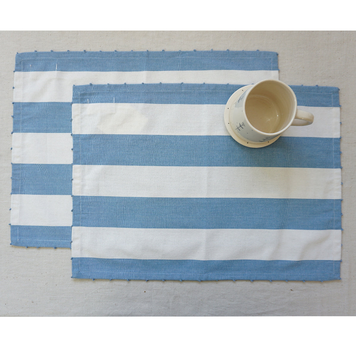 Blue Candy Stripe Tablemats (Set of 4)