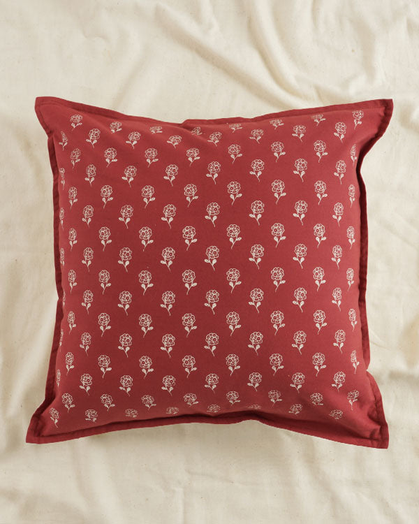 Tagar Cushion Cover, Crimson Red (20” X 20”)