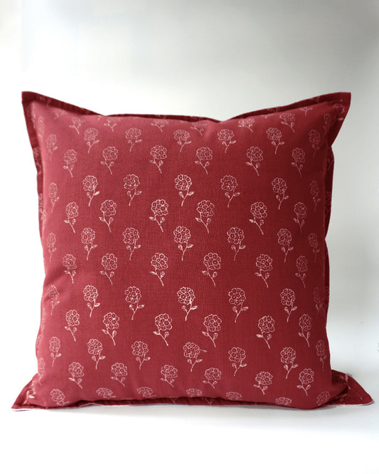 Tagar Cushion Cover, Crimson Red (20” X 20”)