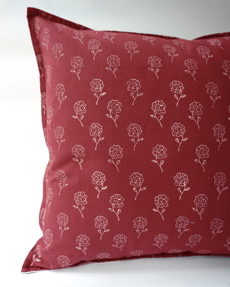 Tagar Cushion Cover, Crimson Red (20” X 20”)
