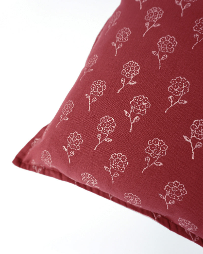 Tagar Cushion Cover, Crimson Red (20” X 20”)
